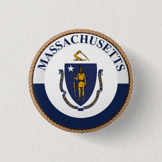 State of Massachusetts Flag Seal Button