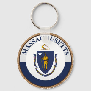 State of Massachusetts Flag Seal Keychain