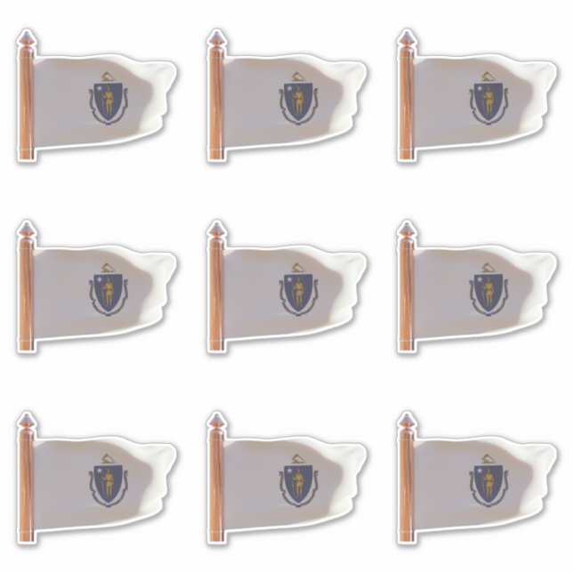 State of Massachusetts Flag Sticker (Front)