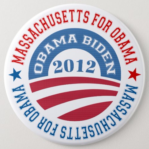 State Of Massachusetts For Obama_Obama Biden 2012 Pinback Button