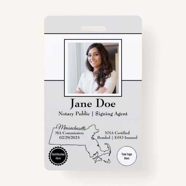 State of Massachusetts Notary Public Badge QR Code (Front)