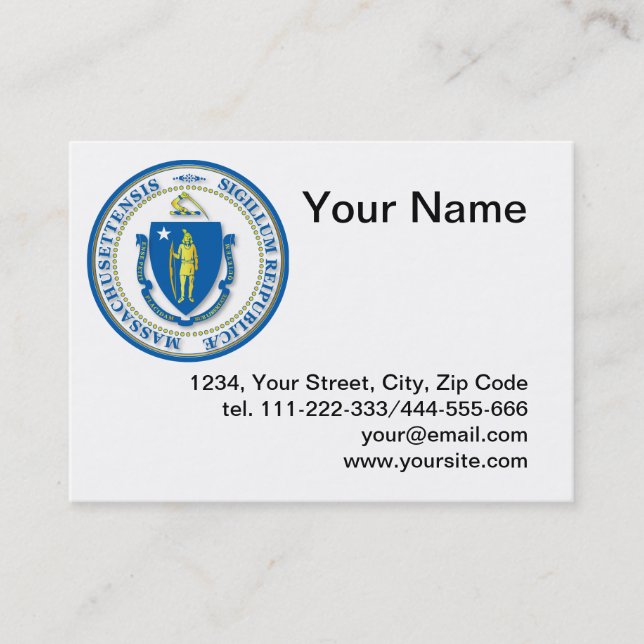 State of Massachusetts seal Business Card (Front)