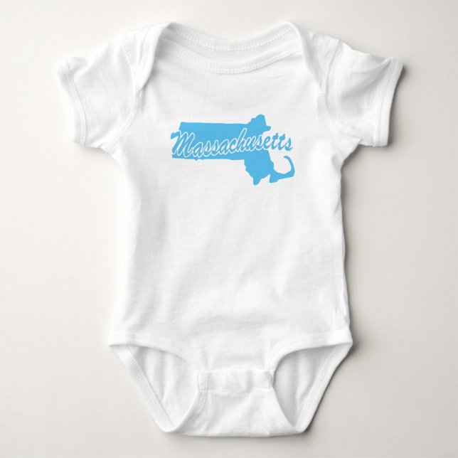 State Of Massachusetts Shape Baby Bodysuit (Front)
