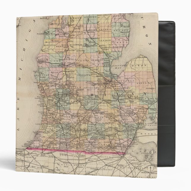 State of Michigan Atlas Map Binder (Front/Inside)