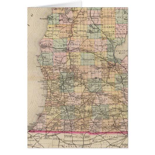 State of Michigan Atlas Map Cards (Front)