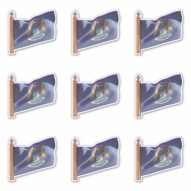 State of Michigan Flag Sticker (Front)