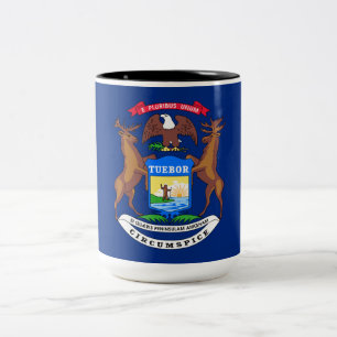 State of Michigan Flag Two-Tone Coffee Mug
