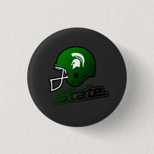 State of Michigan Green Black Button