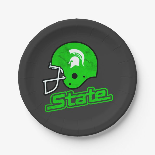 State of Michigan Green White Paper Plates (Front)