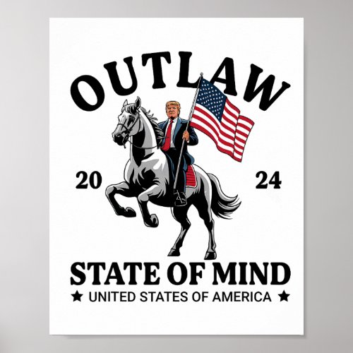 State Of Mind Western Funny Trump Riding Horse Dad Poster