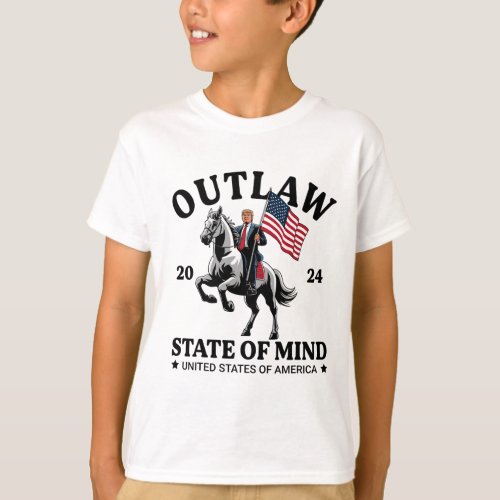 State Of Mind Western Funny Trump Riding Horse Dad T_Shirt