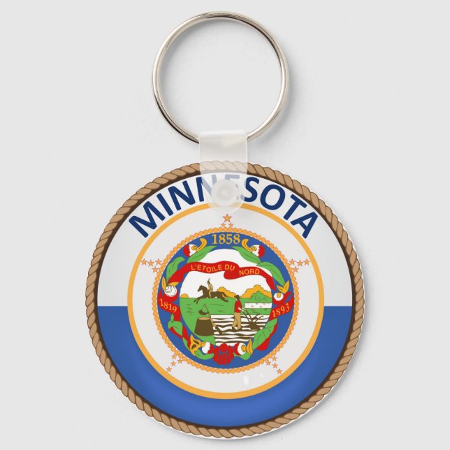 State of Minnesota Flag Seal Keychain (Front)