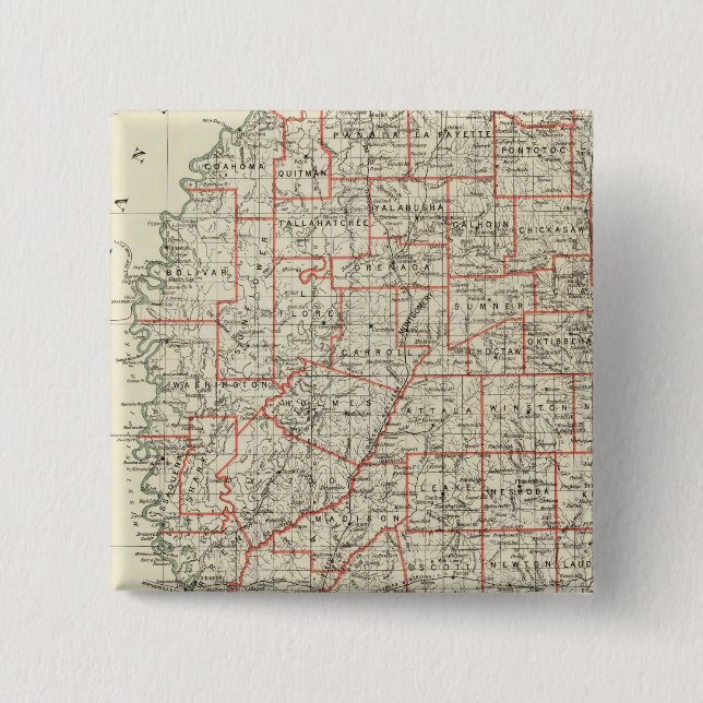 State of Mississippi Pinback Button (Front)