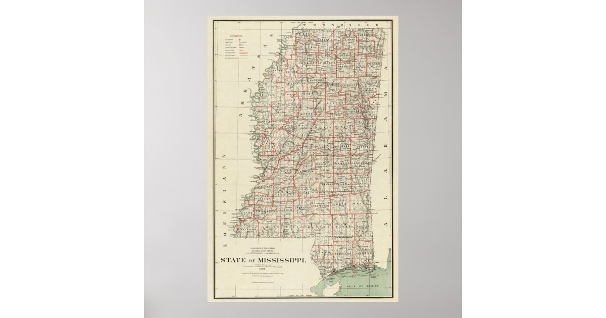 State of Mississippi Poster | Zazzle
