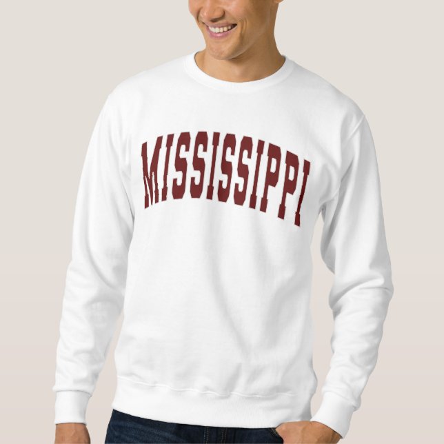 State Of Mississippi Vintage College Style Sweatshirt (Front)