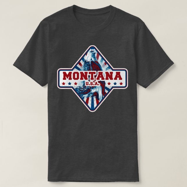 State of Montana american eagle  T-Shirt (Design Front)