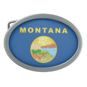 State of Montana flag Belt Buckle