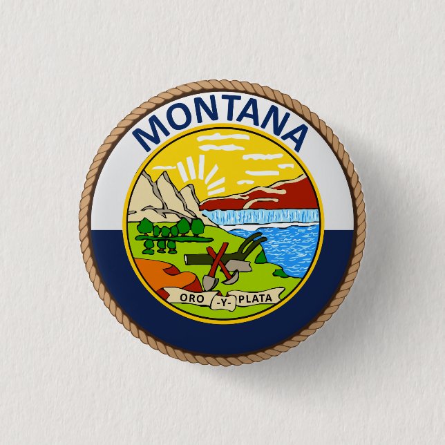 State of Montana Flag Seal Button (Front)