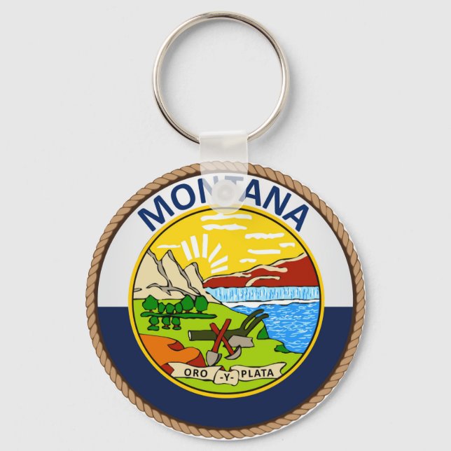 State of Montana Flag Seal Keychain (Front)