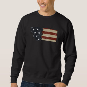 State of Montana Patriotic USA Flag for Men Women Sweatshirt