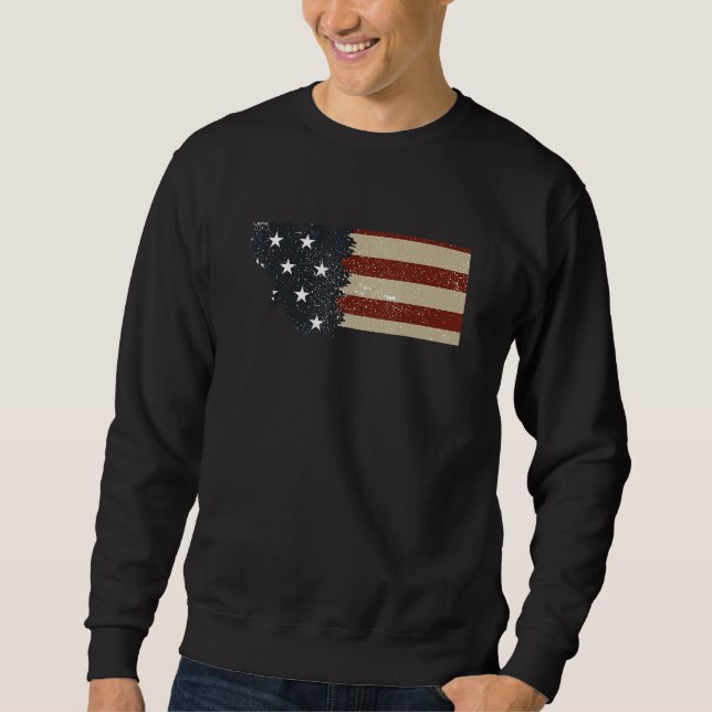 State of Montana Patriotic USA Flag for Men Women  Sweatshirt (Front)