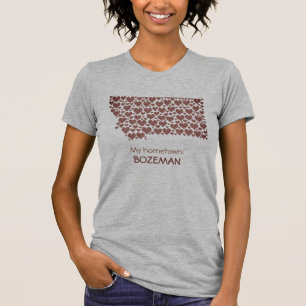 State of Montana Silhouette Hearts & Hometown T-Shirt