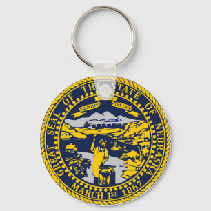 State of Nebraska Flag Seal Keychain