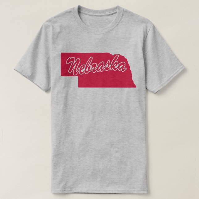 State Of Nebraska Shape T-shirt (Design Front)