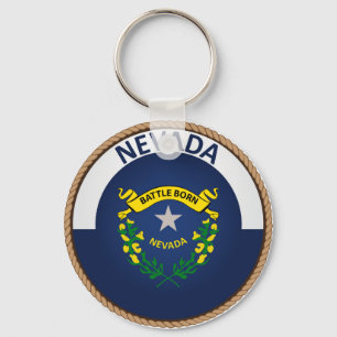 State of Nevada Flag Seal Keychain