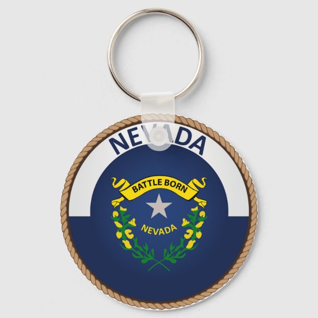 State of Nevada Flag Seal Keychain (Front)