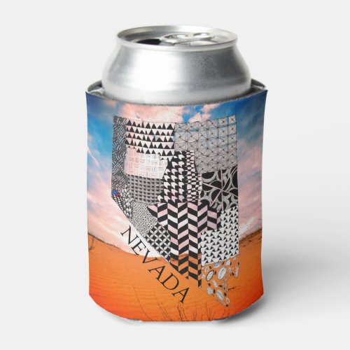 State of Nevada Map Illustration Can Cooler