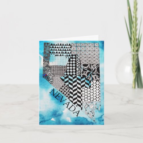 State of Nevada Map Illustration Greeting Card