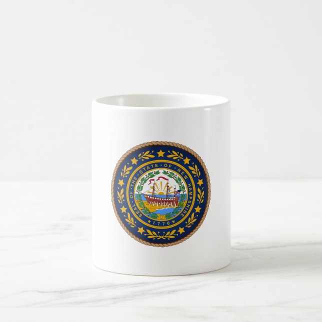 State of New Hampshire Flag Seal Coffee Mug (Center)