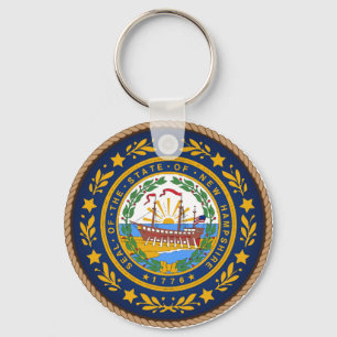 State of New Hampshire Flag Seal Keychain
