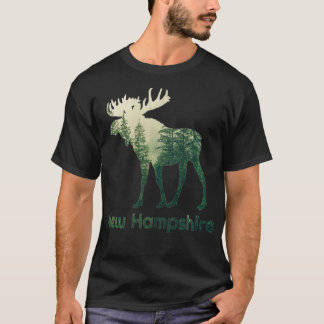 State Of New Hampshire Moose Forest Tree Hunter Wi T-Shirt