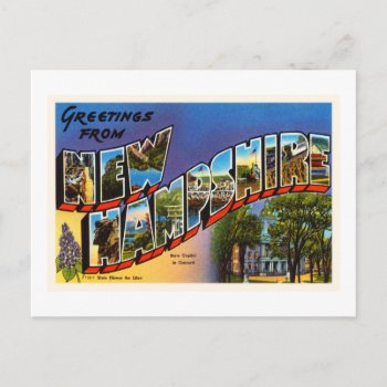 State Of New Hampshire Nh Vintage Travel Souvenir Postcard by AmericanTravelogue at Zazzle