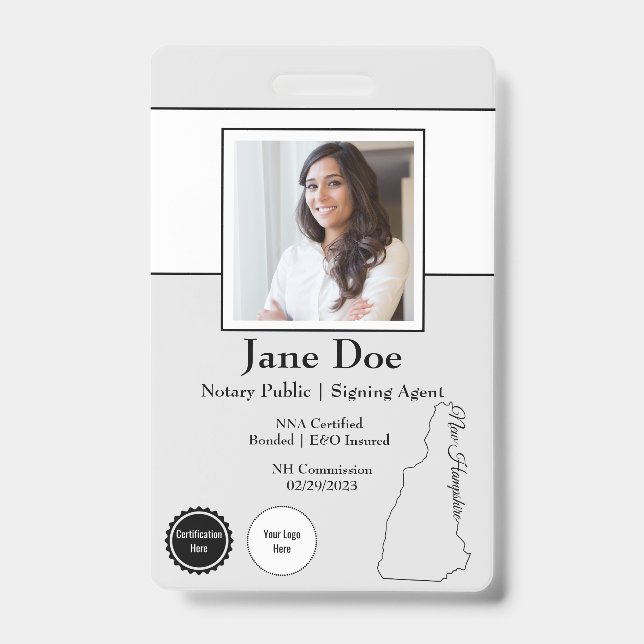State of New Hampshire Notary Public Badge QR Code (Front)