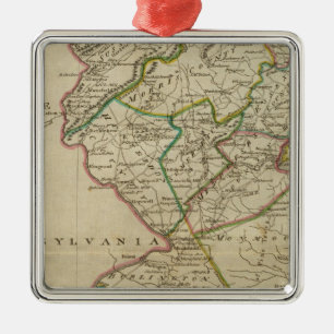 State of New Jersey 3 Metal Ornament