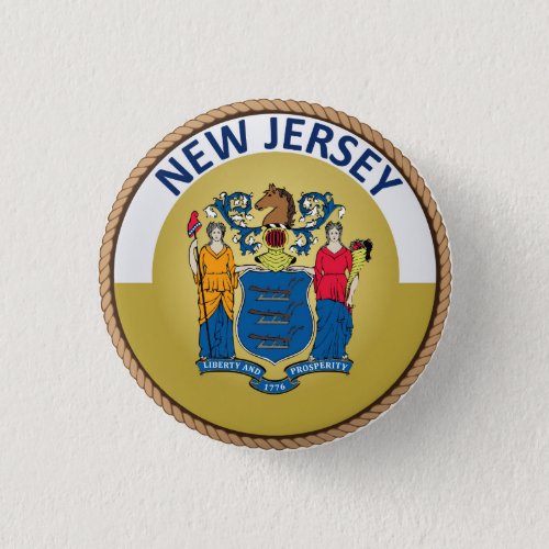State of New Jersey Flag Seal Button