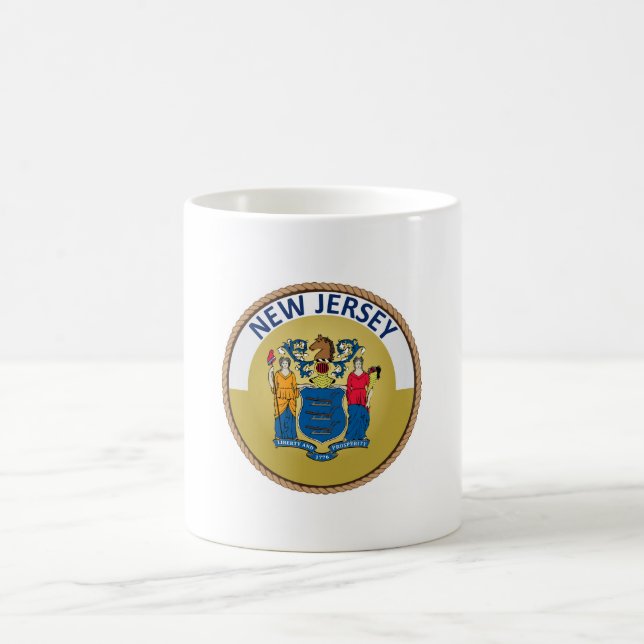 State of New Jersey Flag Seal Coffee Mug (Center)