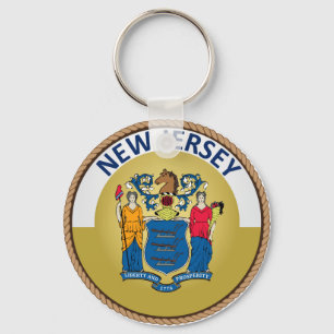 State of New Jersey Flag Seal Keychain