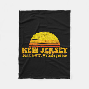 State Of New Jersey Funny Vintage Slogan Retro Sou Fleece Blanket