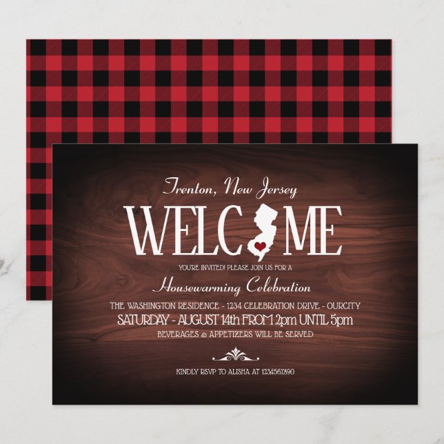 State of New Jersey New Home|Housewarming Party Invitation (Front/Back)