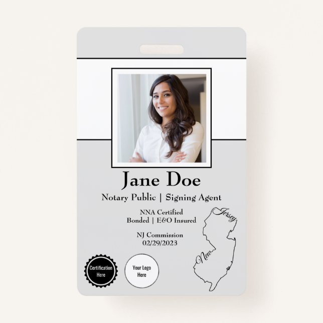 State of New Jersey Notary Public Badge QR Code (Front)