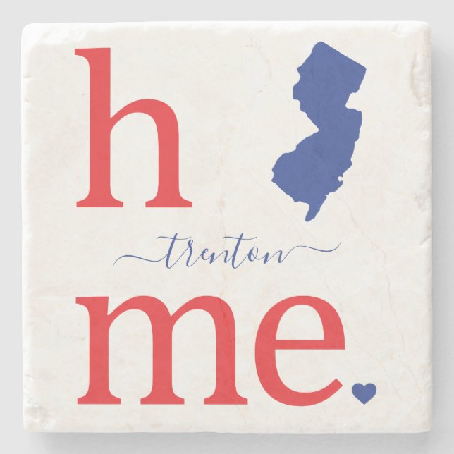 State of New Jersey Stone Coaster (Front)