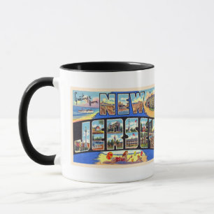 State of New Jersey Vintage Large Letter Postcard Mug