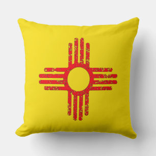 State of New Mexico Zia Sun Throw Pillow