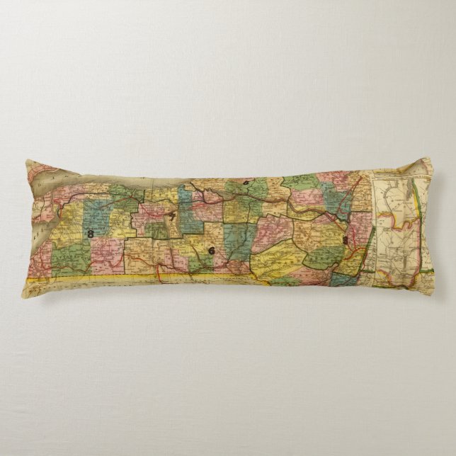 State of New York by DH Burr Body Pillow (Front)