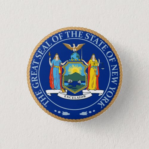 State of New York Flag Seal Button