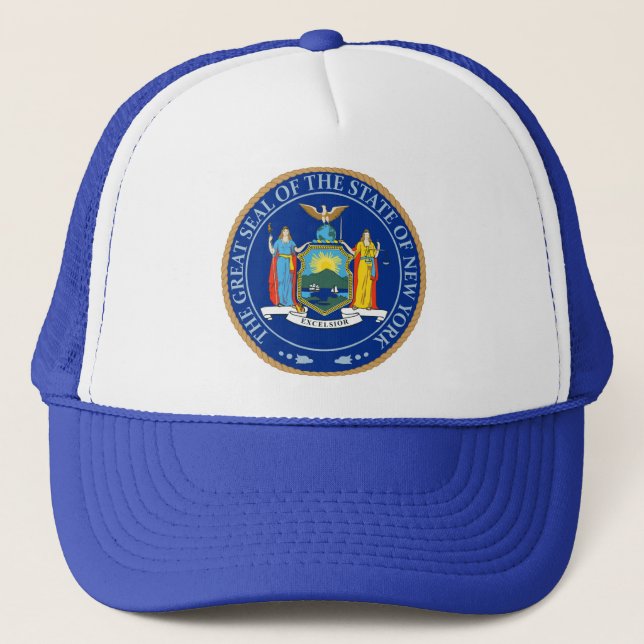 State of New York Flag Seal Trucker Hat (Front)